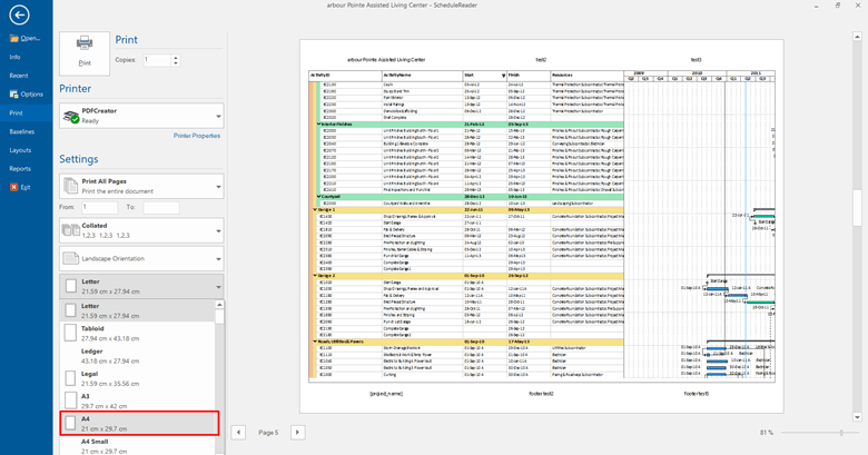 A4 in ScheduleReader