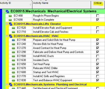 Critical Tasks in Primavera P6
