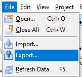 P6 export button