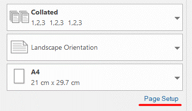 Page Setup in ScheduleReader