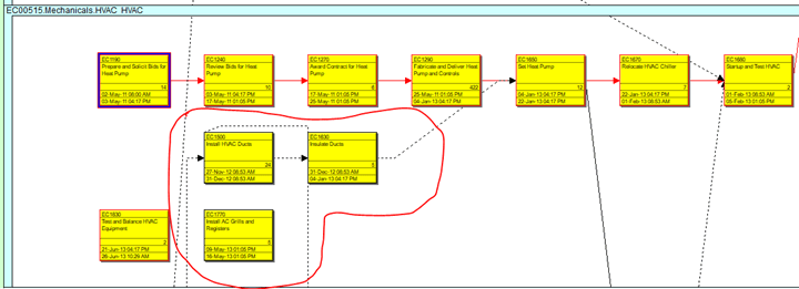 Primavera P6 activity network
