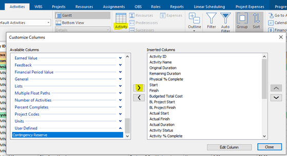SR available columns
