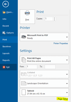 ScheduleReader print options