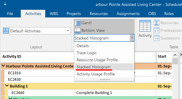 Stacked Histogram in ScheduleReader