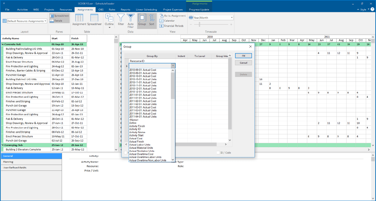 Group sort assignments view
