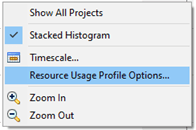 Resource usage profile options in P6