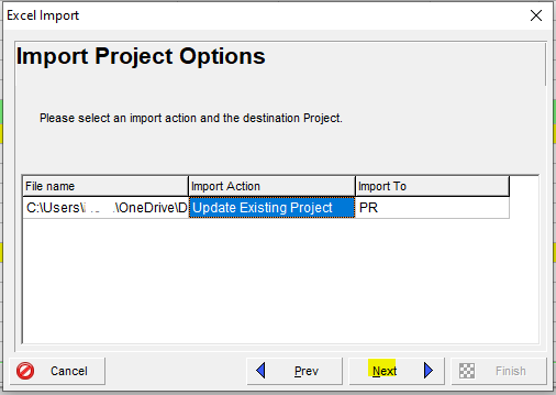 Sr import projectoptions