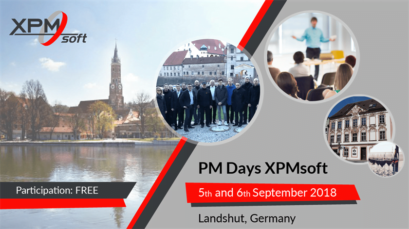 A poster for ScheduleReader at PM Days XPMsoft in Landshut, Germany