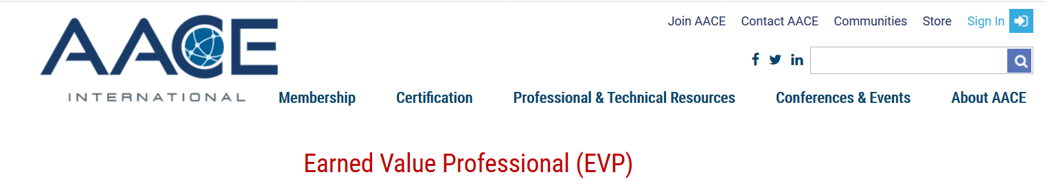 AACE Earned Value Professional