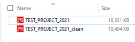 Reduced file size after cleaning POBS with ScheduleCleaner