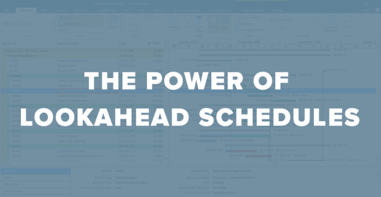 The Power of Primavera P6 Lookahead Schedules