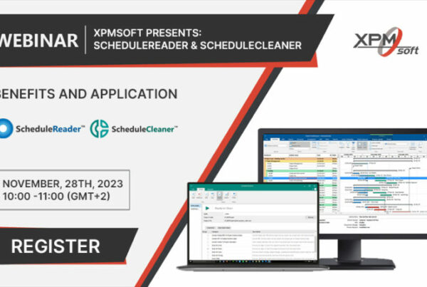 Poster about a ScheduleReader & ScheduleCleaner webinar organized with XPMsoft
