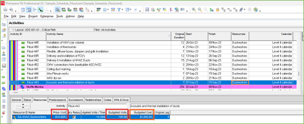 How to cost load and resource load a schedule in Primavera P6 13 Picture10 1