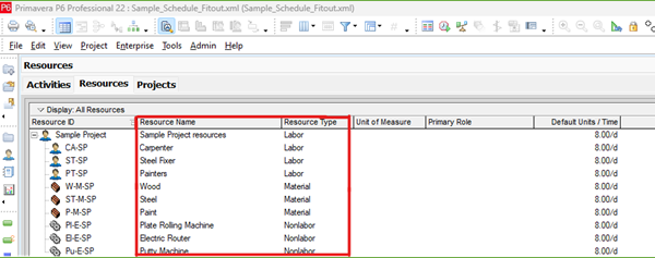 How to cost load and resource load a schedule in Primavera P6 6 Picture3 600x237 1