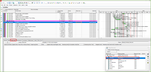 How to cost load and resource load a schedule in Primavera P6 12 Picture9 1