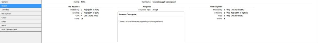 Risk Analysis with ScheduleReader 7 Risk view bottom
