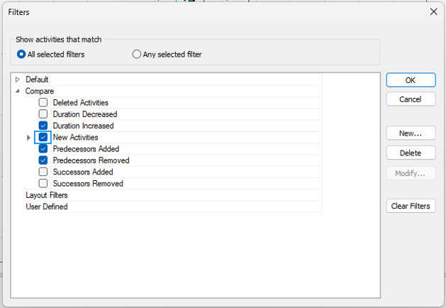 Introducing ScheduleReader Version 10.0 7 compare projects filters