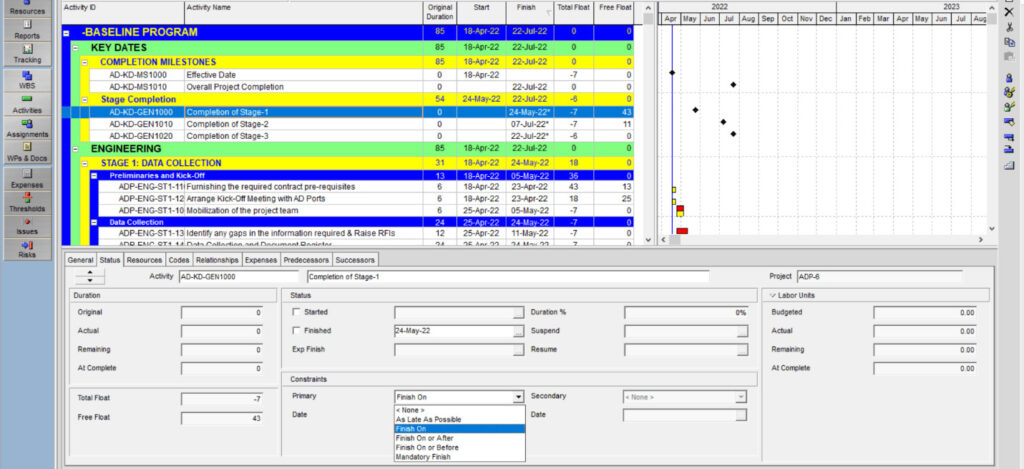 What is Negative Float and How to Adjust It in Primavera P6 11 negative float p6 example2 min