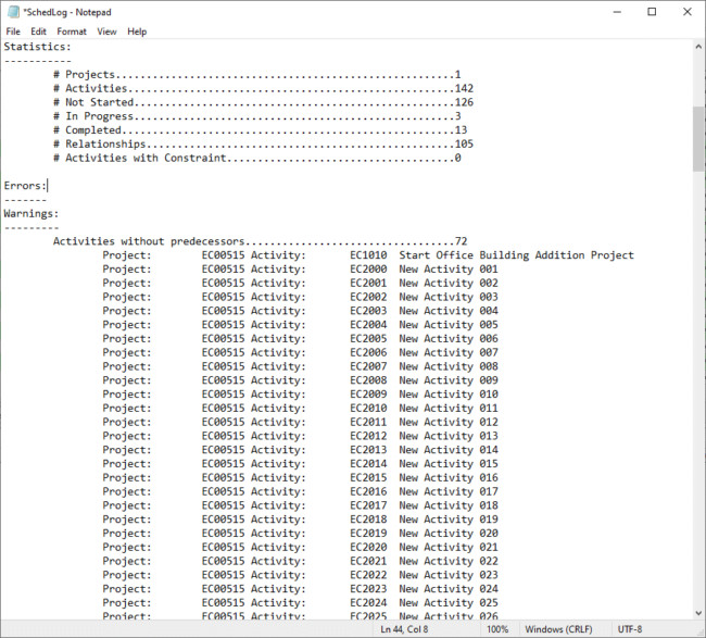 35 Primavera P6 Tips, Tricks and Shortcuts Schedulers Can't Do Without 7 p6 schedule log 650x587 1