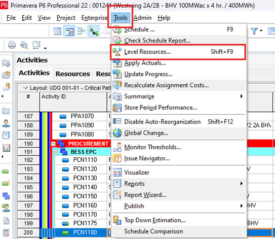 Resource Management with Primavera P6 18 resource leveling four