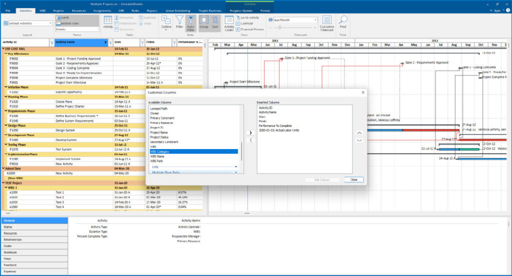 Introducing ScheduleReader Version 9.2 With a New Concurrent Licensing Model 6 wbs field