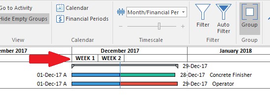 Financial Periods Timescale formated