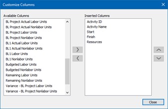 Reviewing Schedule Baselines with ScheduleReader 6 baseline fields