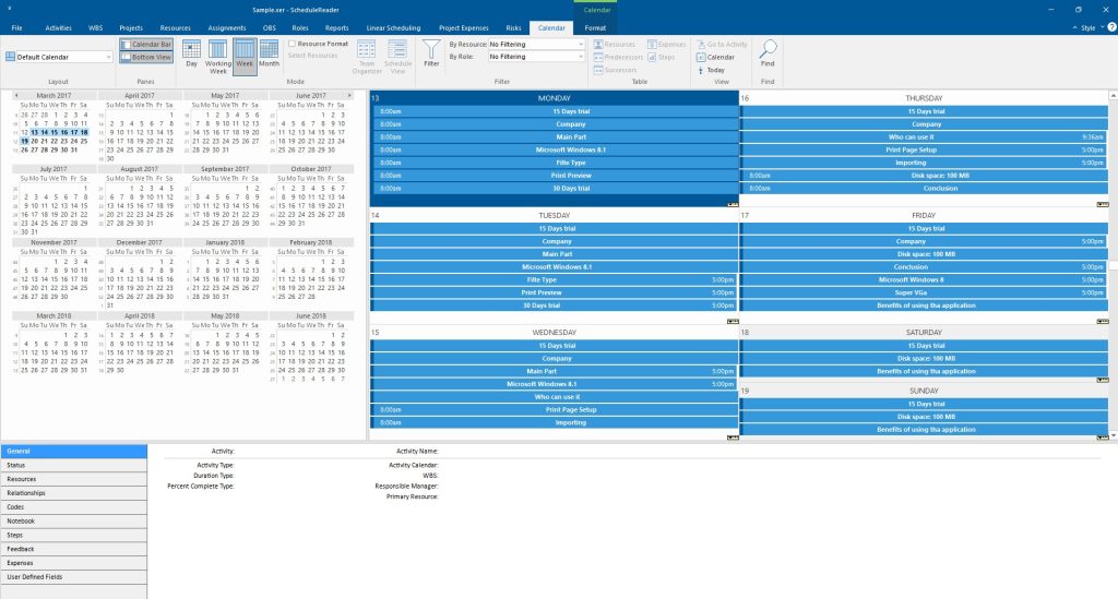 How to view activities in Calendar View? 4 calendar views