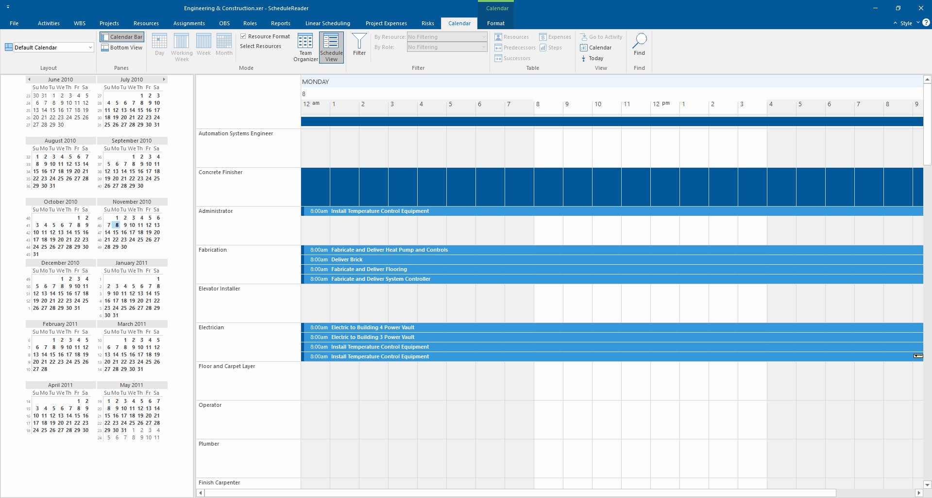 Calendar View 6 resource views