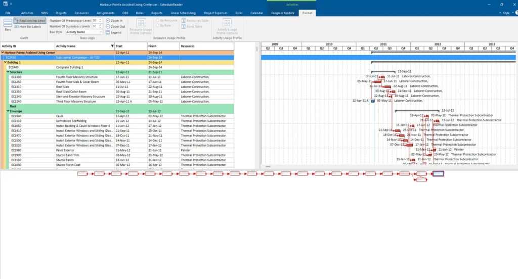ScheduleReader 10.5 Is Here: More Flexibility Awaits 5 critical path in trace logic